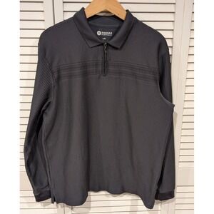 Haggar Golf 1/4 Zip‎ Pullover Men's L Gray Long Sleeve Performance Lightweight
